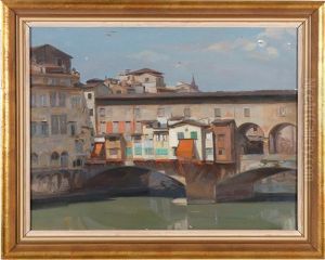 Scenes From The Ponte Vecchio, Florence by Constantin Artachino