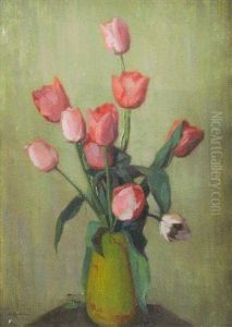 Vase With Tulips by Constantin Artachino