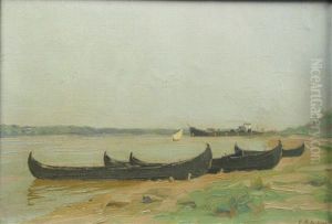 Boats At The Border Of The Danube
