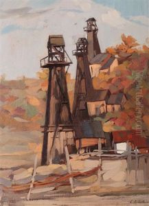 Wells In Prahova Valley by Constantin Artachino