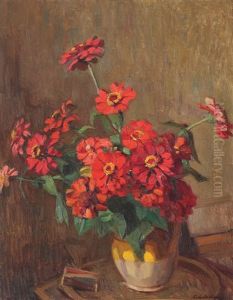 Vase With Zinnia Vase With Zinnia