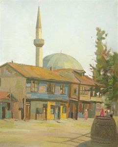 Landscape With Mosque by Constantin Artachino