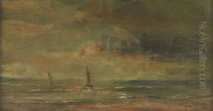 Crepuscule En Mer Du Nord by Louis Artan De Saint-Martin