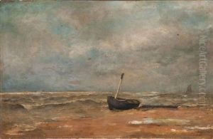 La Barque Echouee by Louis Artan De Saint-Martin