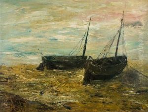 Bateaux De Peche Echoues Sur La Plage