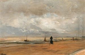 Plage Et Mer by Louis Artan De Saint-Martin