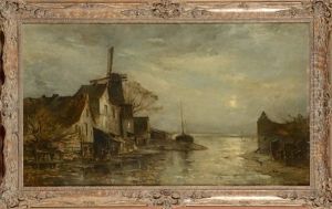 Bord De Mer En Hollande Au Clair De Lune