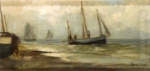 Fishing Boats Offshore In Stormy Weather