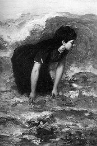A Girl In The Breakers by Louis Artan De Saint-Martin