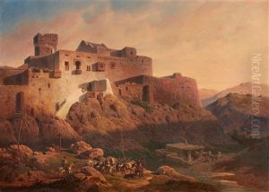 Spanish Landscape With A Castle by Mathias Artaria