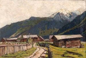"mittelberg Mit Blick Zum Zwolfer" Unten Links Signiert: Ottoackermann-pasegg by Otto Ackermann-Pasegg