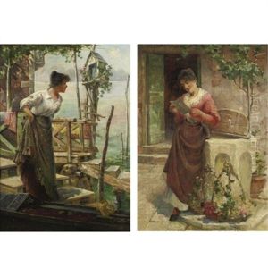 The Love Letter (+ Awaiting His Return; Pair) by Charles John Arter