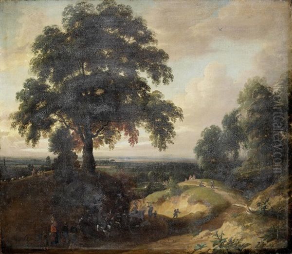 A Dune Landscape With Travellers On A Path - view 1