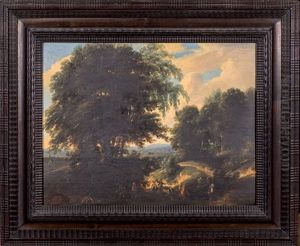 Kermesse Paysanne Dans La Campagne Flamande by Jacques d' Arthois