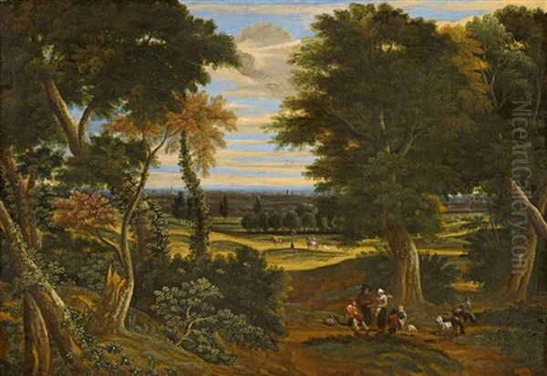 Wooded Landscape With Shepherds And Horsemen - view 1