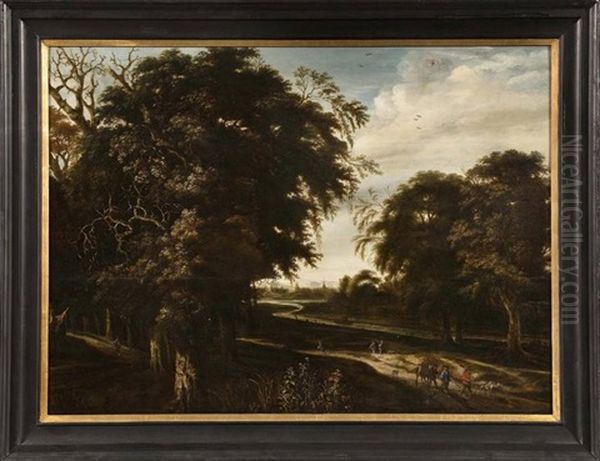 Chasseurs En Foret De Soignes Avec Vue Sur Bruxelles - view 1