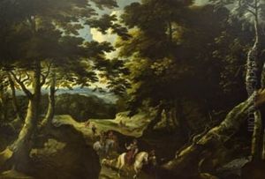Escena Campestre Con Personajes by Jacques d' Arthois