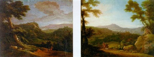 Italianate Landscape With Hunters At Sunrise - view 1