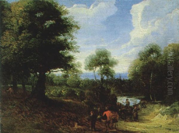 Bewaldete Landschaft Mit Figuren - view 1