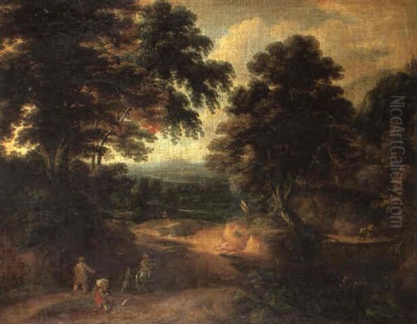 Landscape With Travellers On A Woodland Path - view 1