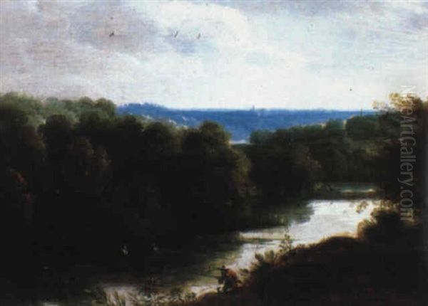 Chasseurs Au Bord D'une Riviere - view 1