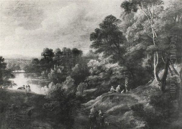 Figurs In An Extensive Landscape - view 1