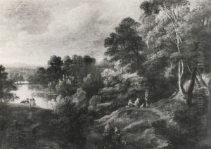 Figurs In An Extensive Landscape by Jacques d' Arthois