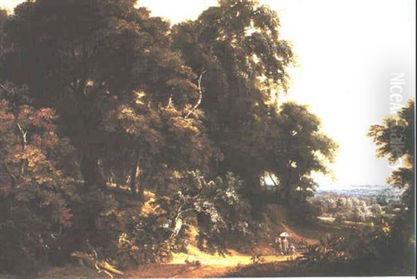 Figures In A Wooded Landscape - view 1