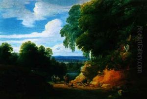 Der Wald Von Boitsfort Bei Auderghem Mit Blick Auf Ein Dorf by Jacques d' Arthois