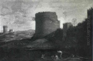 Parti Fra Den Romerske Campagne Med Cecilia by Jacques d' Arthois