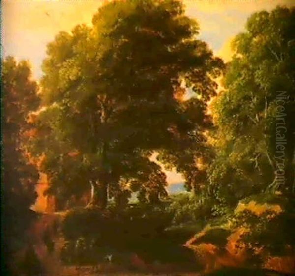Waldlandschaft Mit Zwei Bauern - view 1