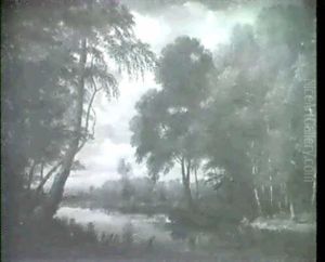 Paysage Boise Anime De Chasseurs by Jacques d' Arthois