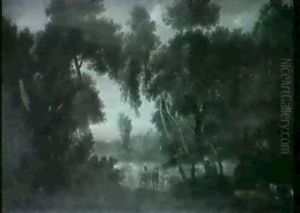 Promeneurs Dans Un Paysage De Foret by Jacques d' Arthois