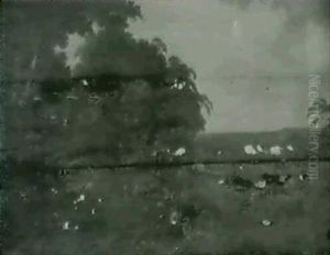 An Extensive Wooded Landscape With Travellers On A Path An Extensive Wooded Landscape With Travellers On A Path