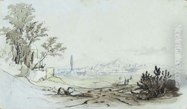 Figures Before An Eastern City - view 1