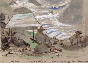 Travellers By A Swiss Glacier by Henry Wentworth Acland