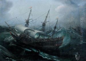 Vaisseau Par Temps Agite by Andries van Artvelt (Ertvelt)