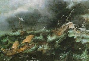 Marine Par Temps De Tempete by Andries van Artvelt (Ertvelt)