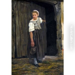 Junge Bauerin Mit Krug