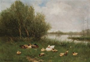 A Brace Of Mallards by David Adolf Constant Artz