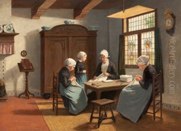 The Sewing Circle (by Matthijs Theodorus Mauritius Van Salk) - view 1