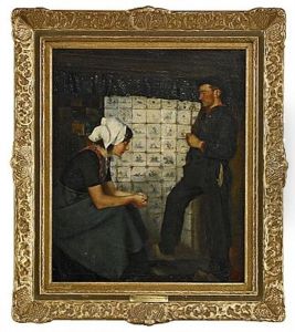 Interior Med Figurer by David Adolf Constant Artz