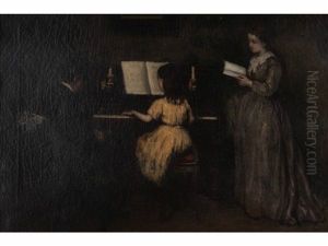 The Piano Lesson by David Adolf Constant Artz