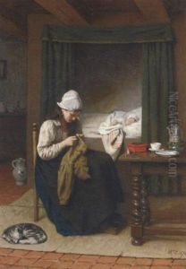 Watching The Baby by David Adolf Constant Artz