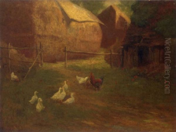 Chickens And Geese Before A Farm - view 1