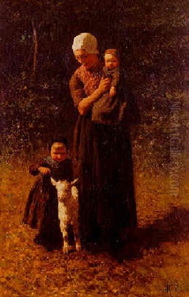 Moeder Met Kinderen En Geitje - view 1