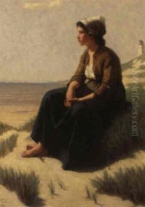A Girl In The Dunes by David Adolf Constant Artz