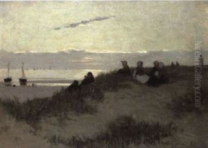 Fisherfolk On The Dunes by David Adolf Constant Artz