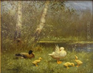 Eendjes Aan De Waterkant by David Adolph Constant Artz