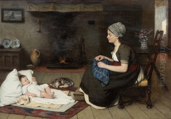 Young Mother And Child In A Fisherman's Cottage - view 1